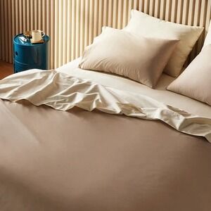 Brooklinen Classic Percale 100% Cotton King/Cal King Duvet Cover in Oak